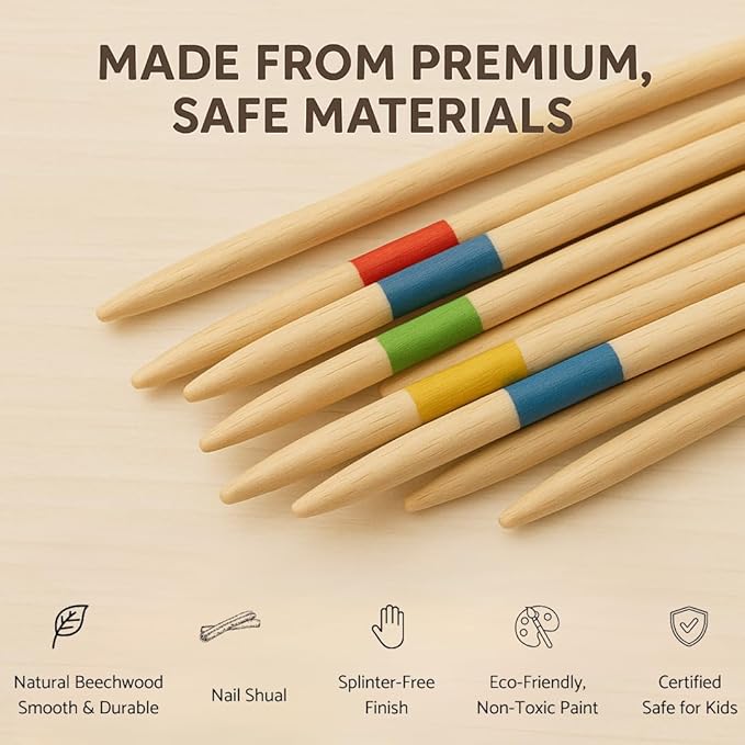 Kiddyraft Montessori Wooden Mikado Spiel - Image 3
