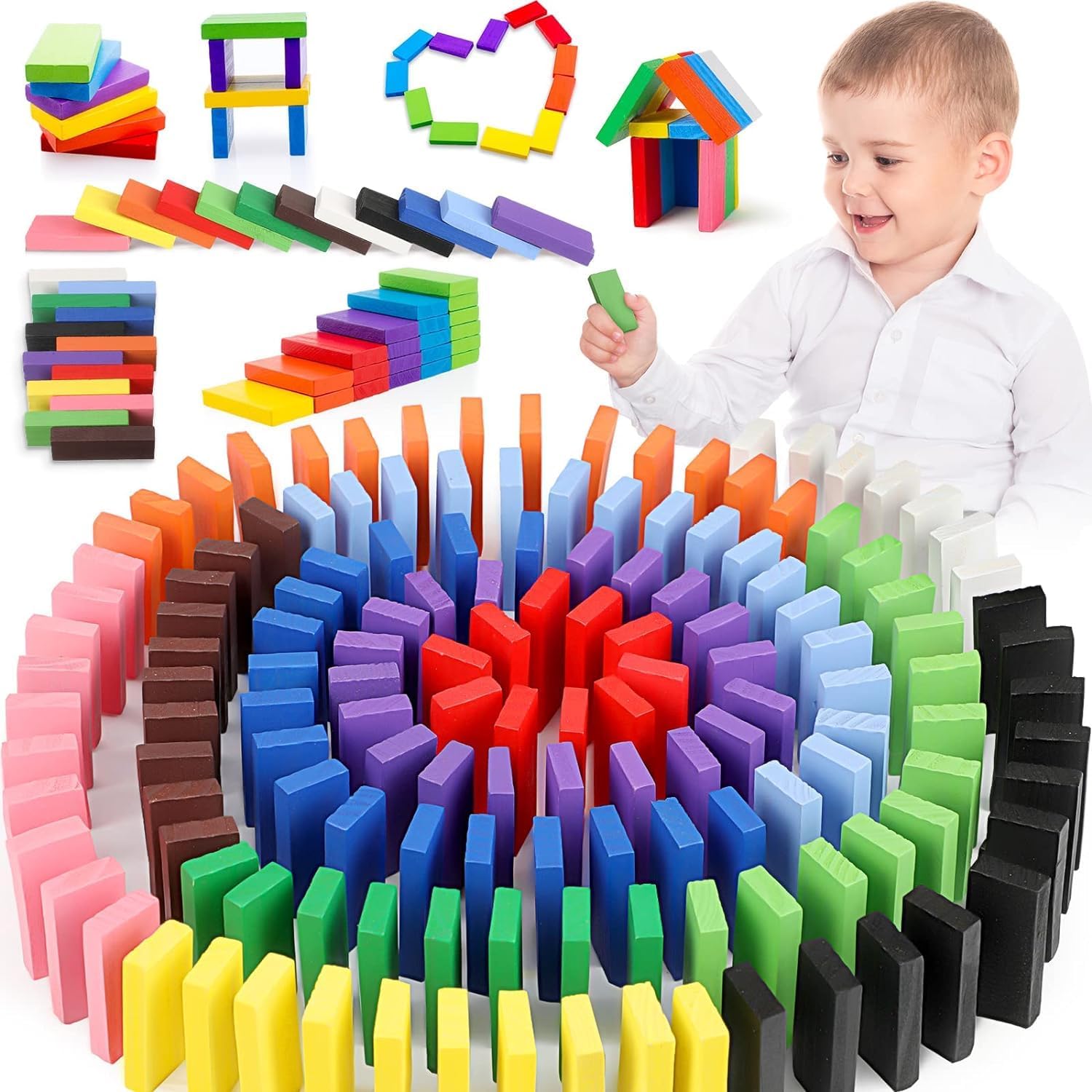 Kiddyraft Montessori Wooden Domino Set for Kids - Image 4