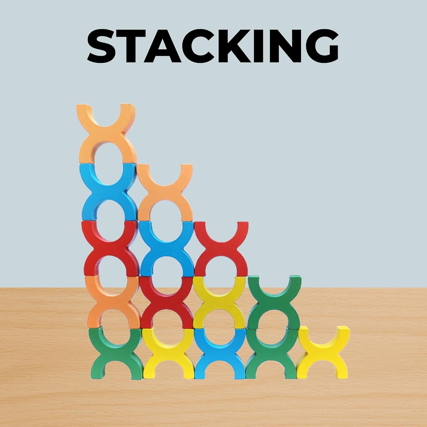 Kiddyraft Montessori Wooden Balancing Block Game – The Letter “X” - Image 2
