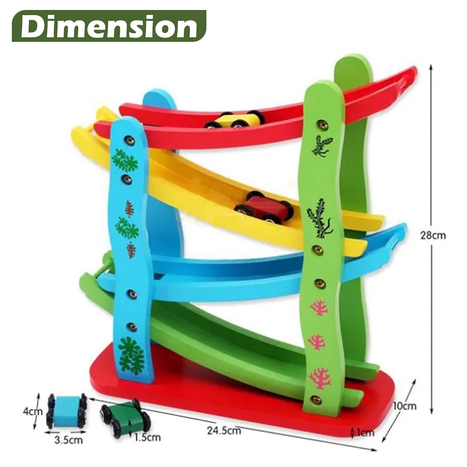 Kiddyraft Montessori Wooden Slippery Cars – Big Size - Image 2