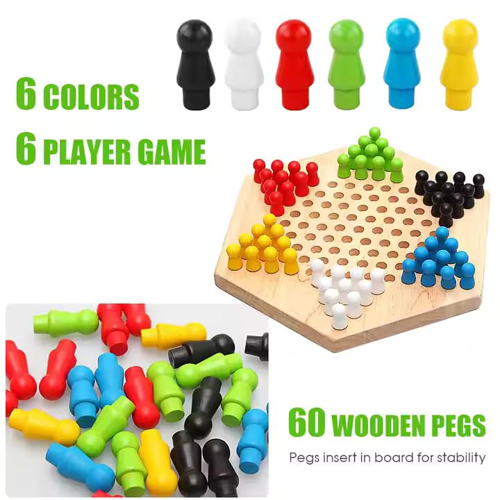Kiddyraft Montessori Wooden China Checkers - Image 2