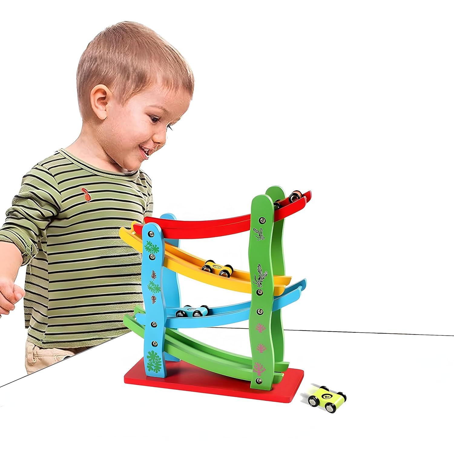 Kiddyraft Montessori Wooden Slippery Cars – Big Size - Image 3