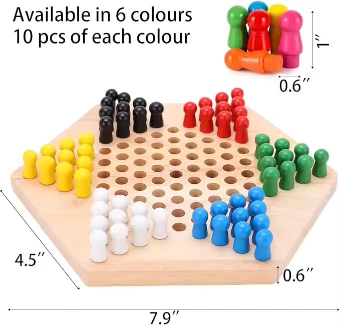 Kiddyraft Montessori Wooden China Checkers - Image 3