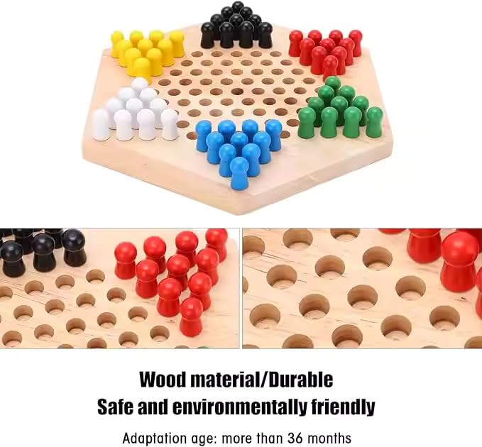 Kiddyraft Montessori Wooden China Checkers - Image 4