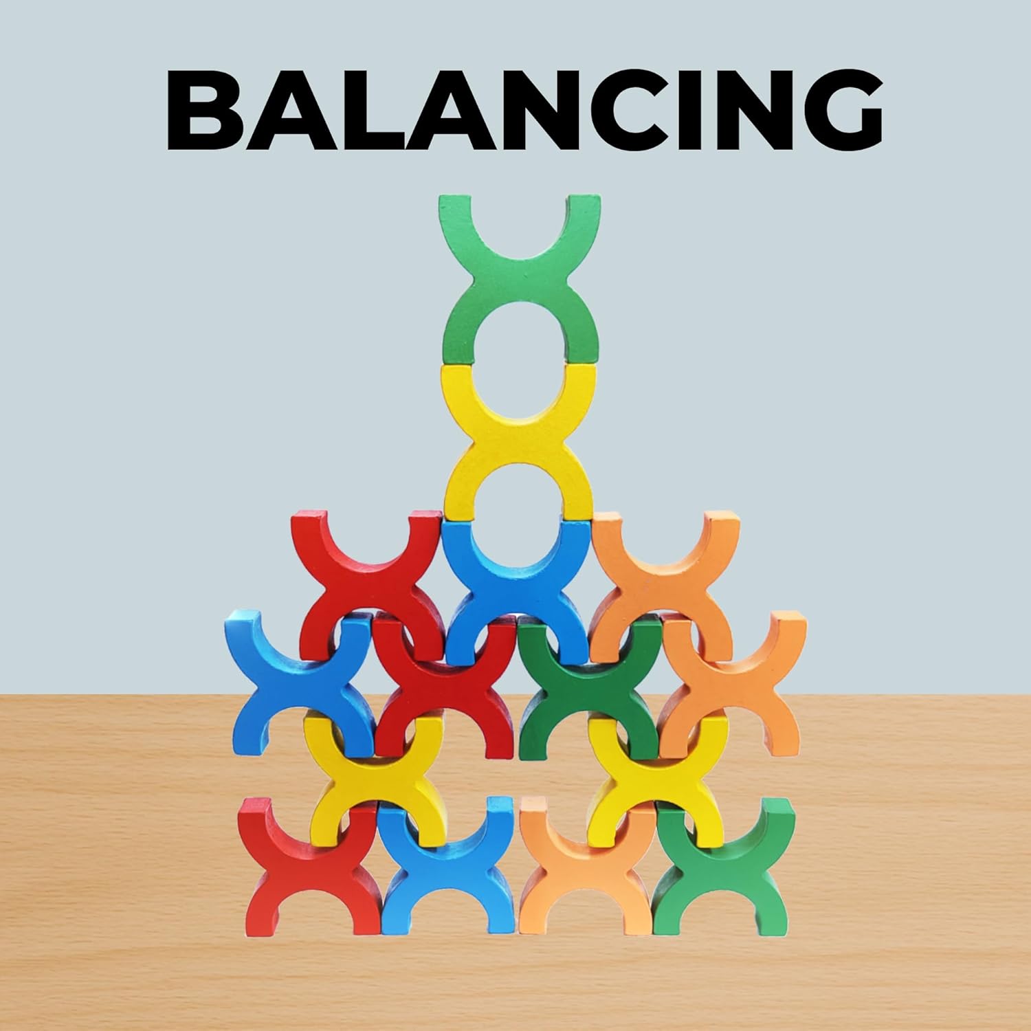 Kiddyraft Montessori Wooden Balancing Block Game – The Letter “X” - Image 4