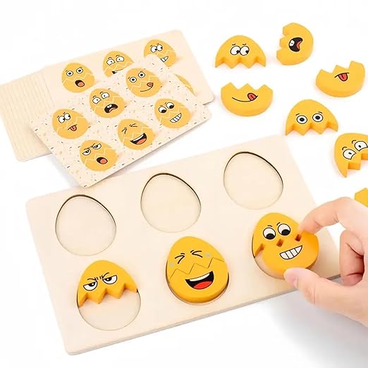 Kiddyraft Montessori Wooden Eggs Expressions Puzzle - Image 4