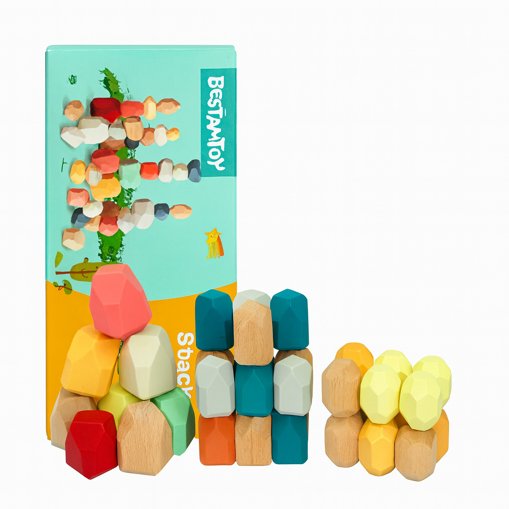 Kiddyraft Montessori Wooden Stacking Stones