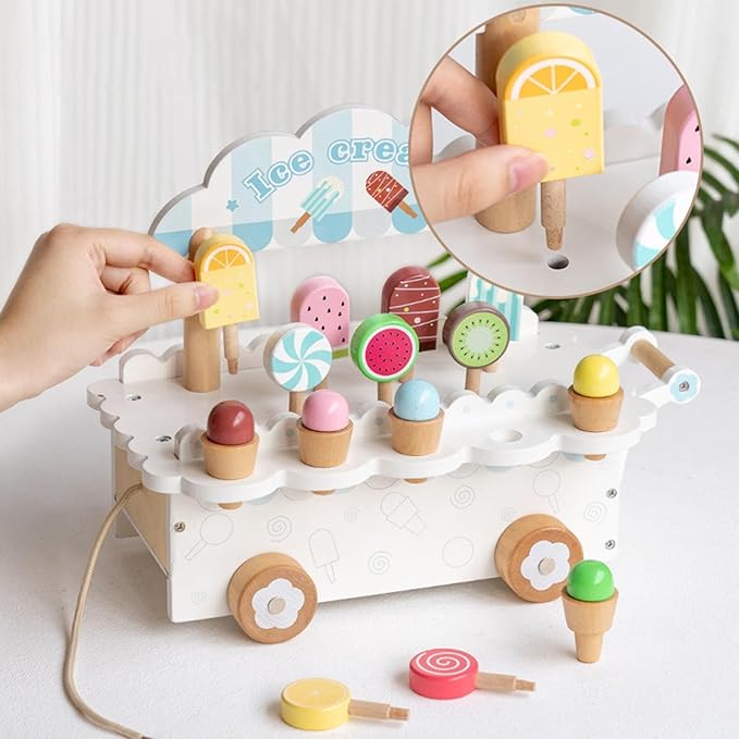 Kiddyraft Wooden Denmark Ice Cream Truck - Image 3