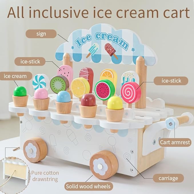 Kiddyraft Wooden Denmark Ice Cream Truck - Image 4