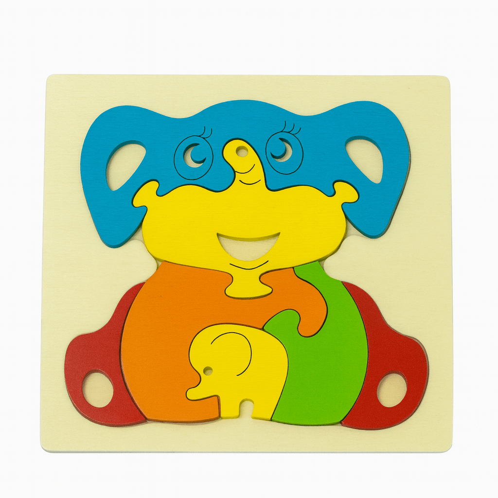 Kiddyraft Wooden 3D Jigsaw Puzzle Block – Elephant