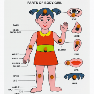 Kiddyraft Wooden Educational Toy – Multi colour Body Parts Girl
