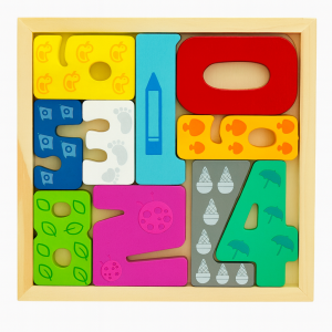 Kiddyraft Wooden 3D Chunky Numbers Puzzle Board