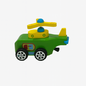 Kiddyraft Wooden Pull-String Helicopter Toy