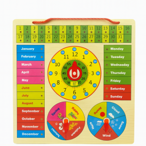 Kiddyraft Wooden Calendar & Clock Puzzle Board