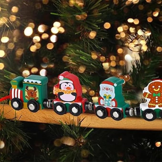 Kiddyraft Wooden Christmas Magnetic Train - Image 3