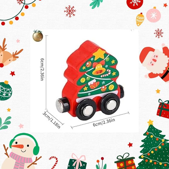 Kiddyraft Wooden Christmas Magnetic Train - Image 4